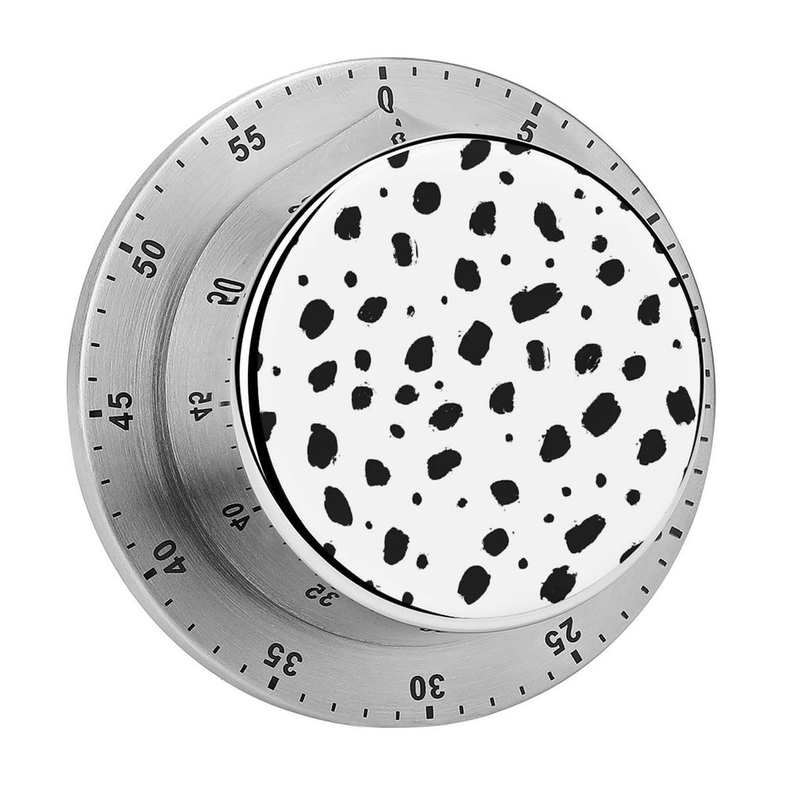 Dalmatian Print Mechanical Timer with Alarm for Kitchen Cooking Productivity Stainless Steel Timers