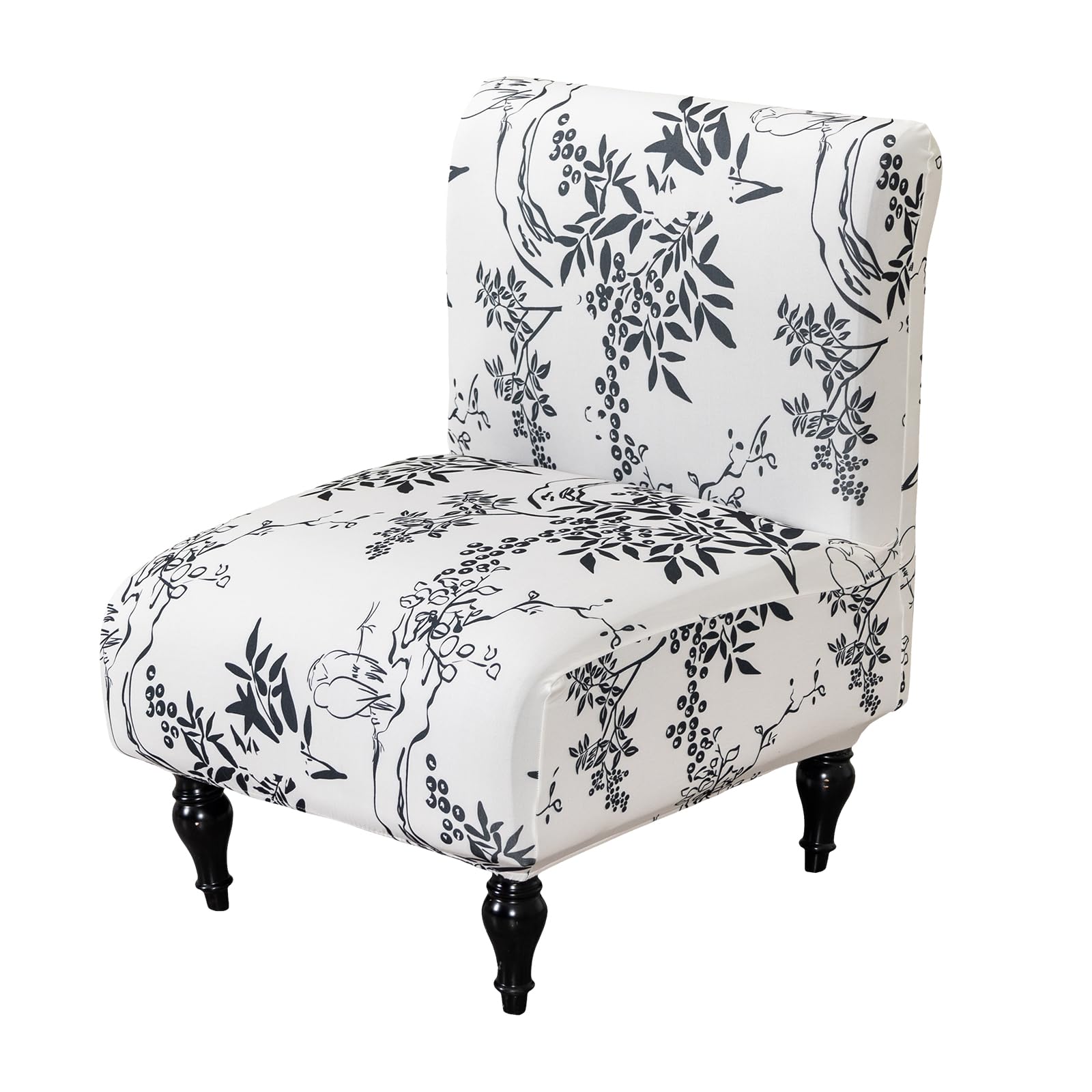 Eco-Ancheng Armless Chair Slipcover Removable Armless Accent Chairs Covers Washable Armless Slipper Chair Slipcover Printed Armless Chair Furniture Protector Covers for Living Dining Room Hotel