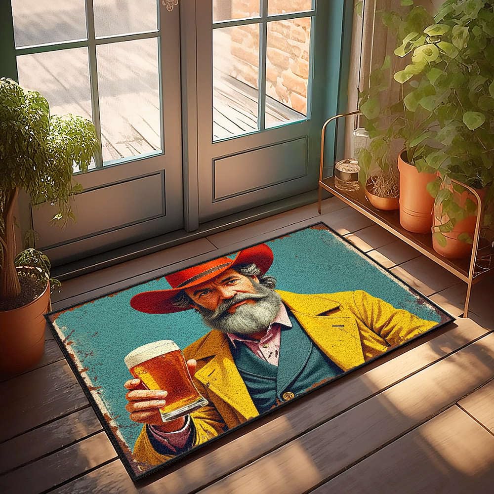 Tapis d'extérieur cowboy paillasson d'automne pour un accueil chaleureux et humoristique