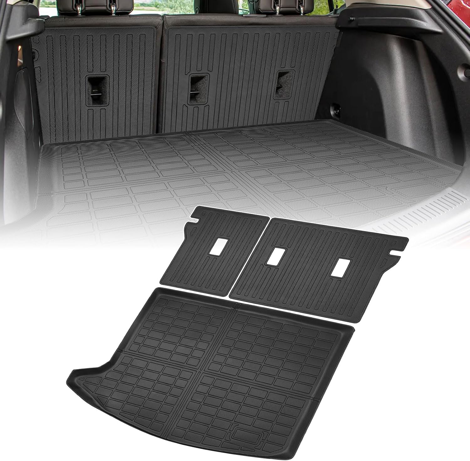 Cargo Liner Compatible with 2020-2025 Cadillac XT6 Trunk Mat Cargo Mat Back Seat Cover Protector (Backrest Mats+Trunk Mat)