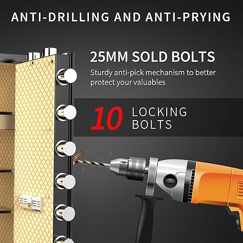 Miniatura 4 de MLJ Caja de seguridad inteligente extra grande con Wifi de 17.5 pies cúbicos, caja de seguridad digital resistente con cajón integrado y estantes