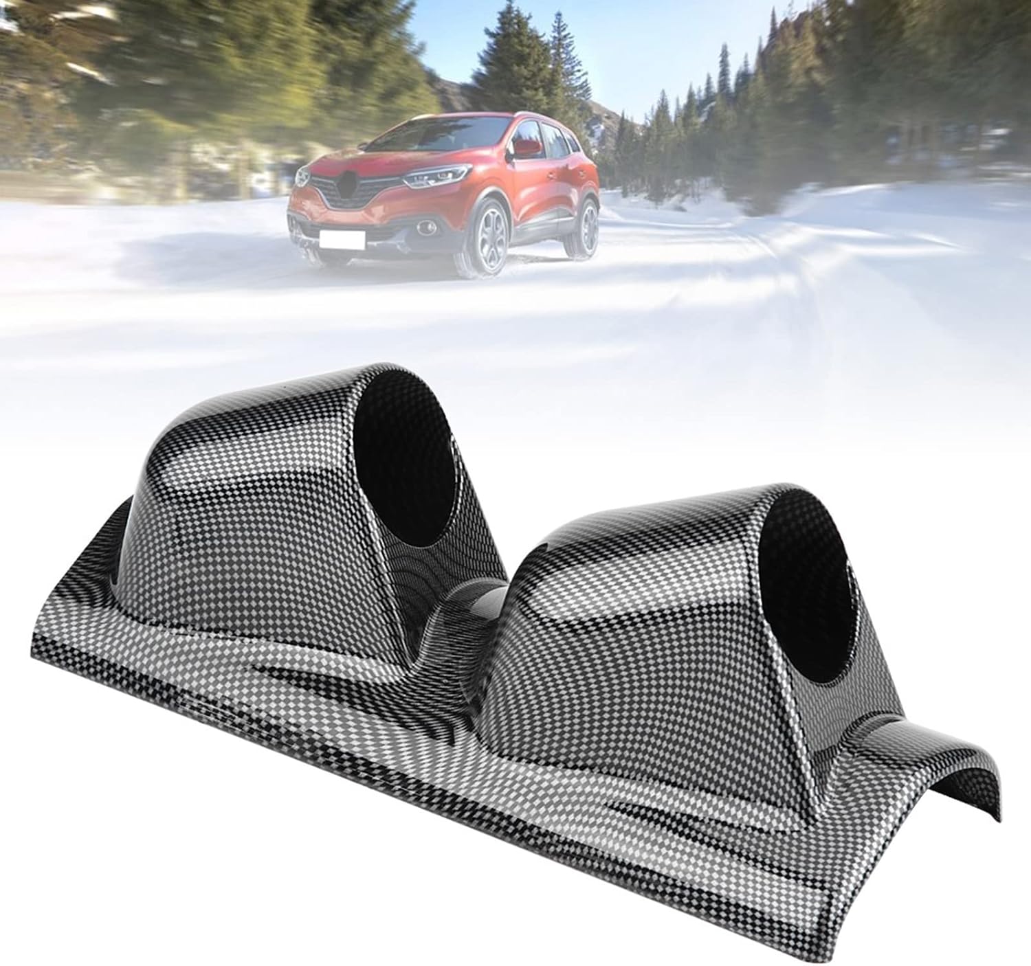Universal Dual Gauge Pod Mount Holder for Cars Trucks Boats - Heavy Duty ABS Plastic Pillar Bracket - Fits 52mm/2" Racing Meters Sport Dash Instrument Panel(Dual Hole)