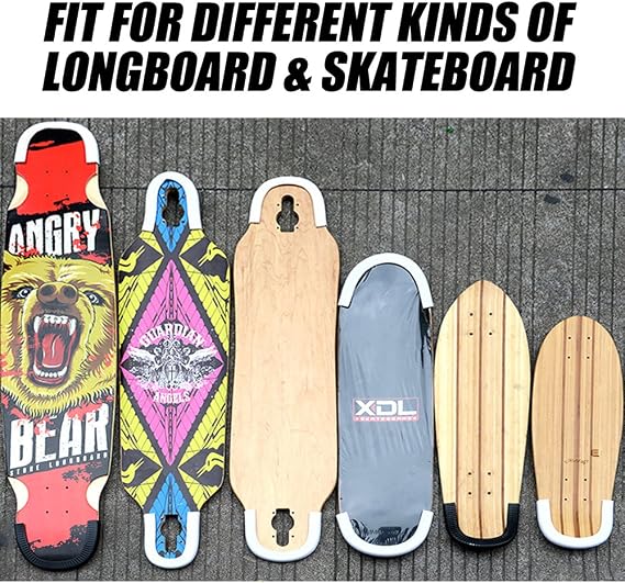 MAXPRO Skateboard Deck Guards Protector,Longboard Deck Edge Protection,Durable Shock Absorbing Rubber Cover with Excellent Grip Nose Guard and Tail Guard