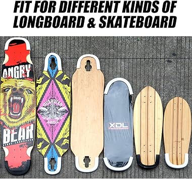 MAXPRO Skateboard Deck Guards Protector,Longboard Deck Edge Protection,Durable Shock Absorbing Rubber Cover with Excellent Grip Nose Guard and Tail Guard