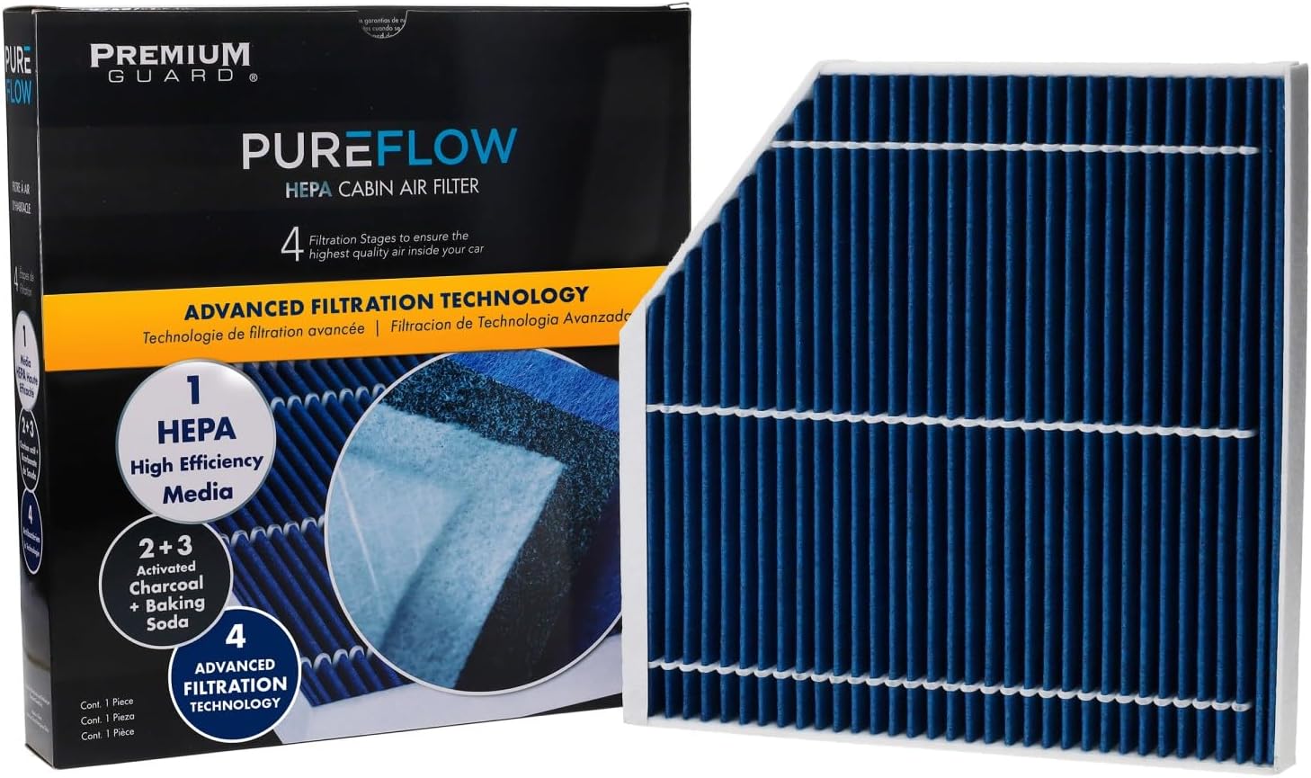PureFlow HEPA Cabin Air Filter PC4439HX | Fits 2012-2018 Audi A6 Quattro, A7 Quattro, 2012-2022 A6, 2012-2018 A8 Quattro, 2013-2018 S6, S7, 2014-2018 RS7, 2013-2018 S8