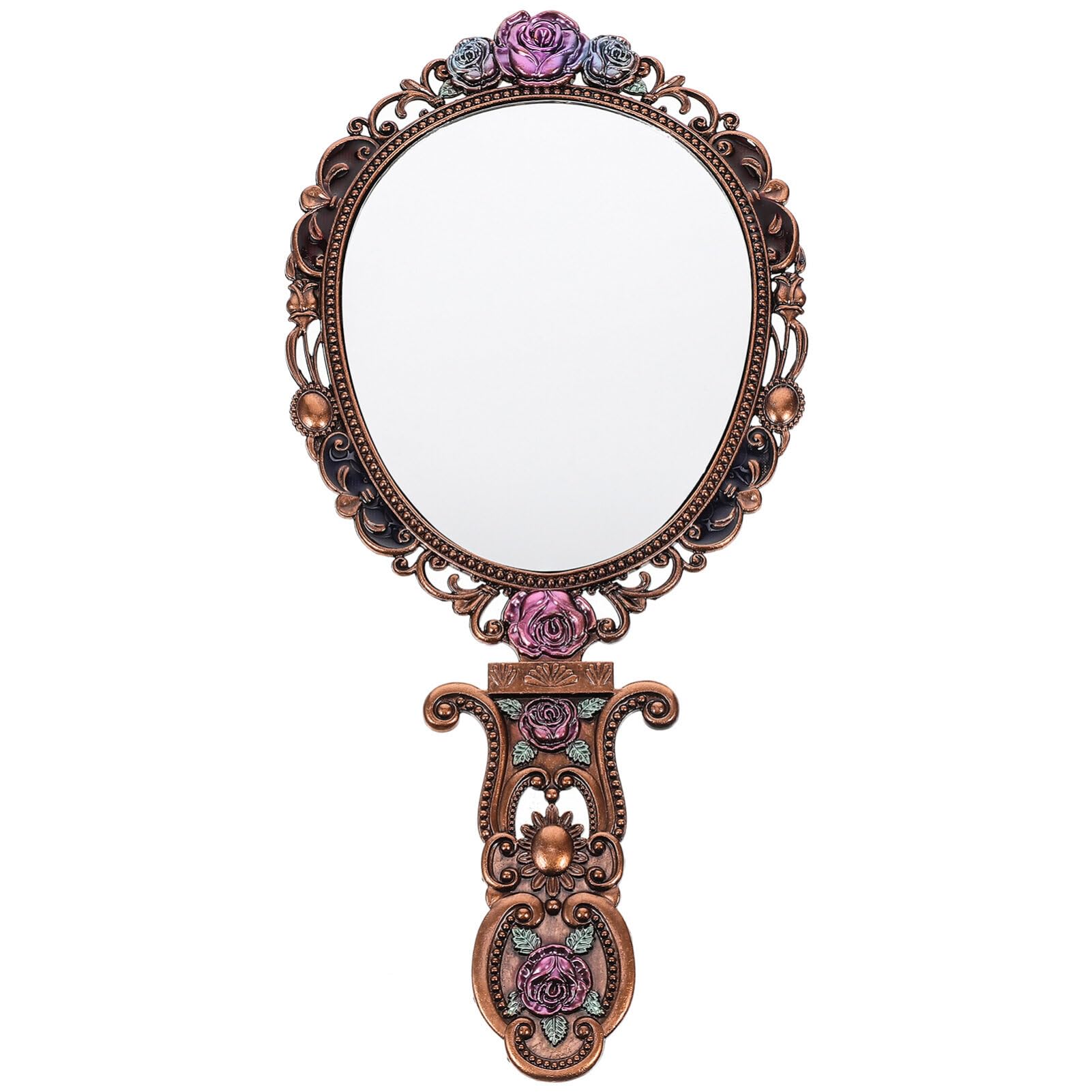 Miroir à main miroir de poche miroir de voyage pliable de maquillage Lurrose