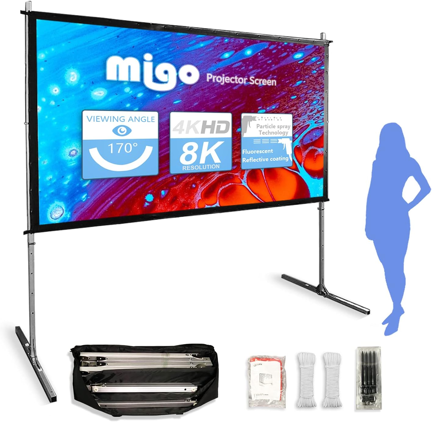 Migo Portable Projector Screen with Outdoor 16：9 120inch