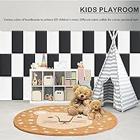 Vista 8 de Paneles tapizados para cabecero, 12 paneles de 7.8 x 15.7 pulgadas, paneles acolchados de pared para niños, cabecero de cama 3D anticolisión montado