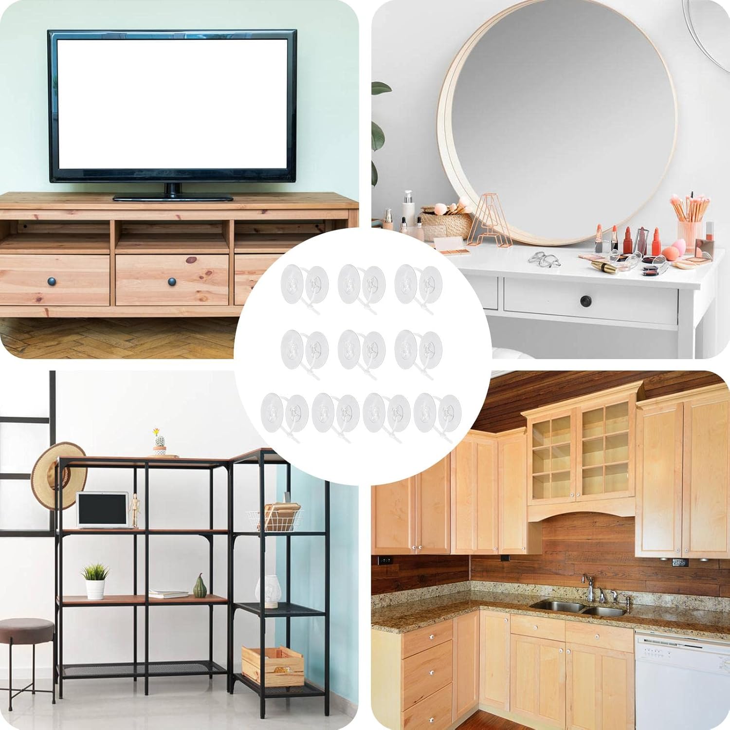 Anti-Tip Furniture Wall Anchors, Anti-Tip Furniture Anchors Without Drilling, 10 Pieces Furniture Straps, Cabinet Wall Anchors - Punchless Shelf Wall Anchors, Anchors