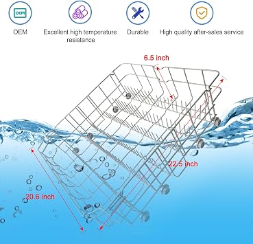2026 Upgraded DD82-01384A Dishwasher Lower Dishrack ( Exact OEM Dimensions 22.5x20.5 )Assembly Replacement for Samsung Dishwasher Modle DW80R2031/DW80M2020 / DW80N3030 Series