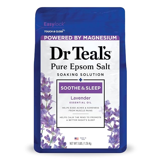 Dr Teals Epsom Salt Soaking Solution Soothe Sleep Lavender 3lbs