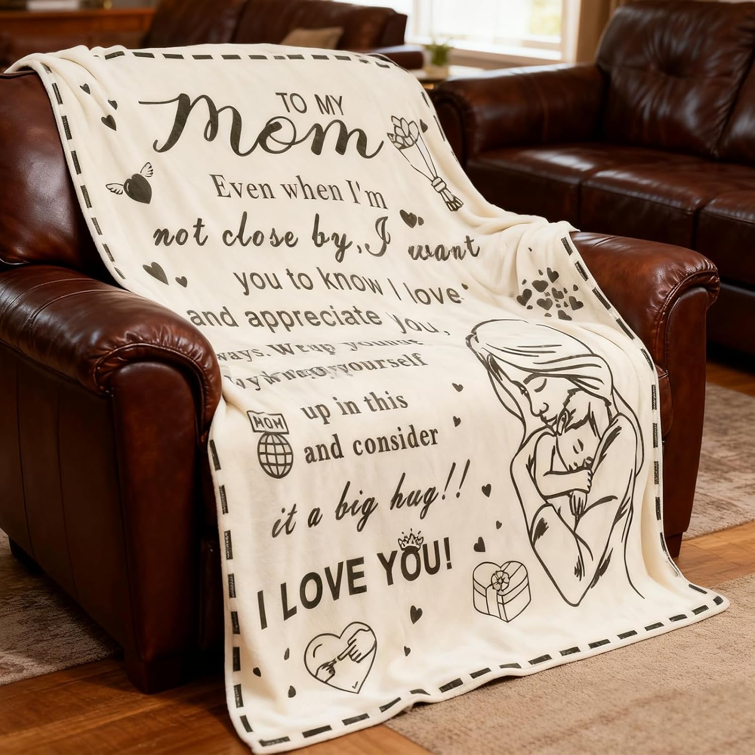 Mom Blankets for Mom, Birthday Christmas Mother's Day Soft Throw Blanket Gifts from Daughter Son(60 * 80)(60 * 80) - Image 5