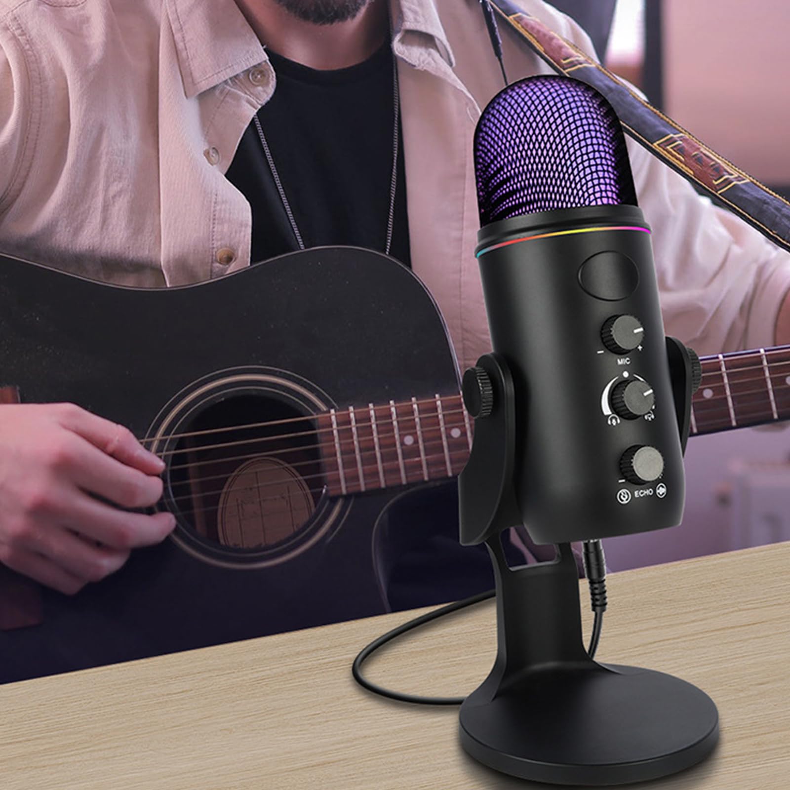Micrófonos de Condensador USB Profesionales con reducción de Ruido Avanzada y Control de Volumen Plugs and Play para Juegos móviles Streaming Podcasts Micrófono de Condensador Podcast Mic