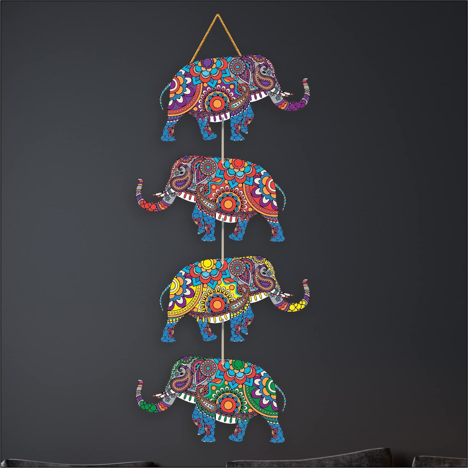Nupur Studios “Ethnic Elephant ” Wall Hanging/Traditional Wall Art/Toran Wall Decoration/Indian Latkan Wall Art for Bedroom, Living Home, Hotels, Wall Mounted Decoration 1