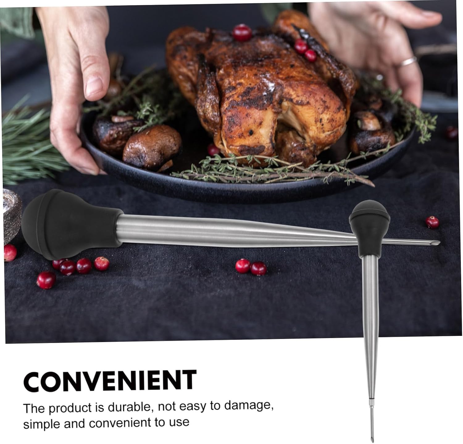 MAGICLULU 1set Turkey Injector Bbq Marinade Injector Cleaning Brush for Roasting Turkey Barbecue Tool for Flavor Enhancement