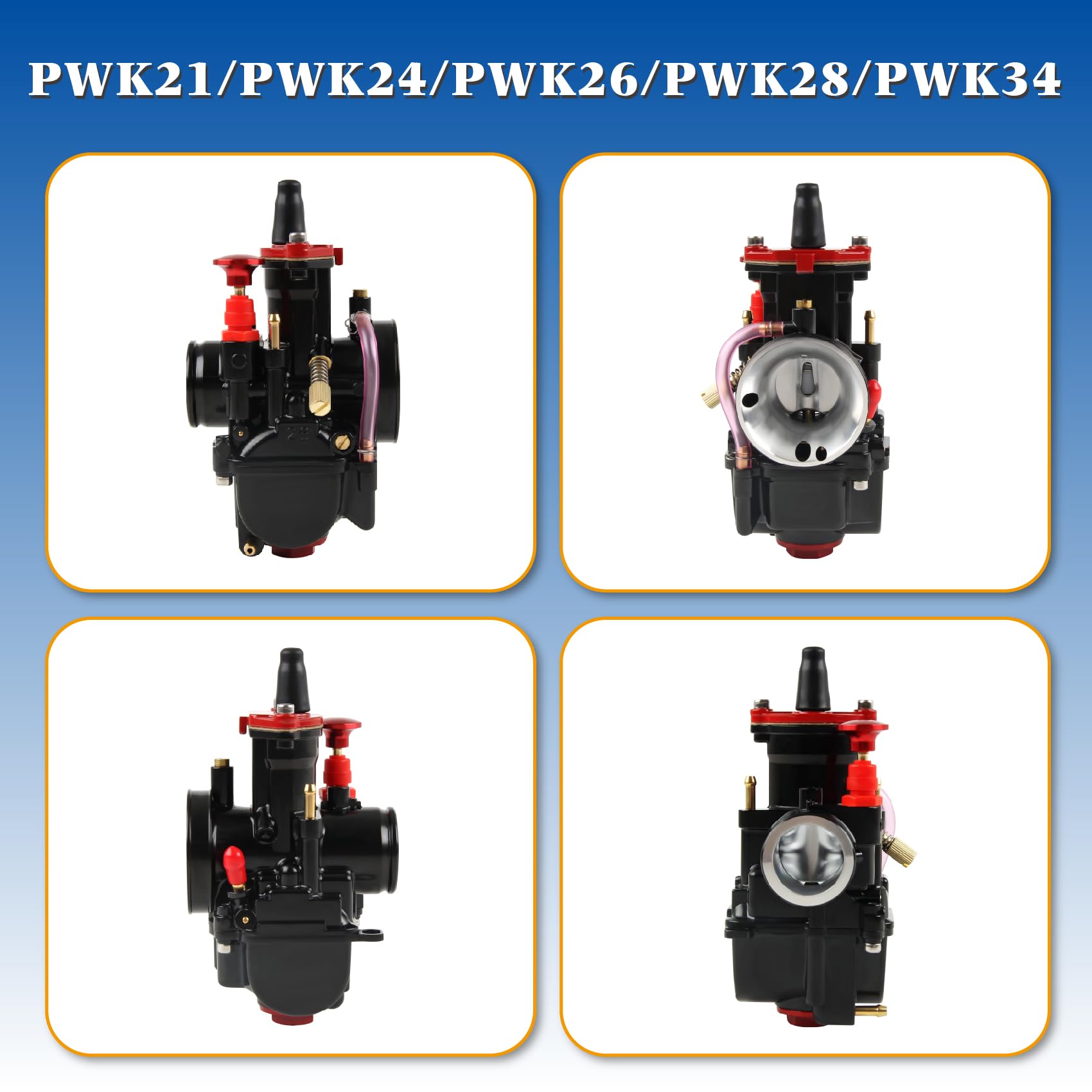 DOCAS PWK 21mm Carburatore per universale 50 cc a 100 cc Dirt Bike Motocross Motorcycle Scooter ATV Quad - Nero
