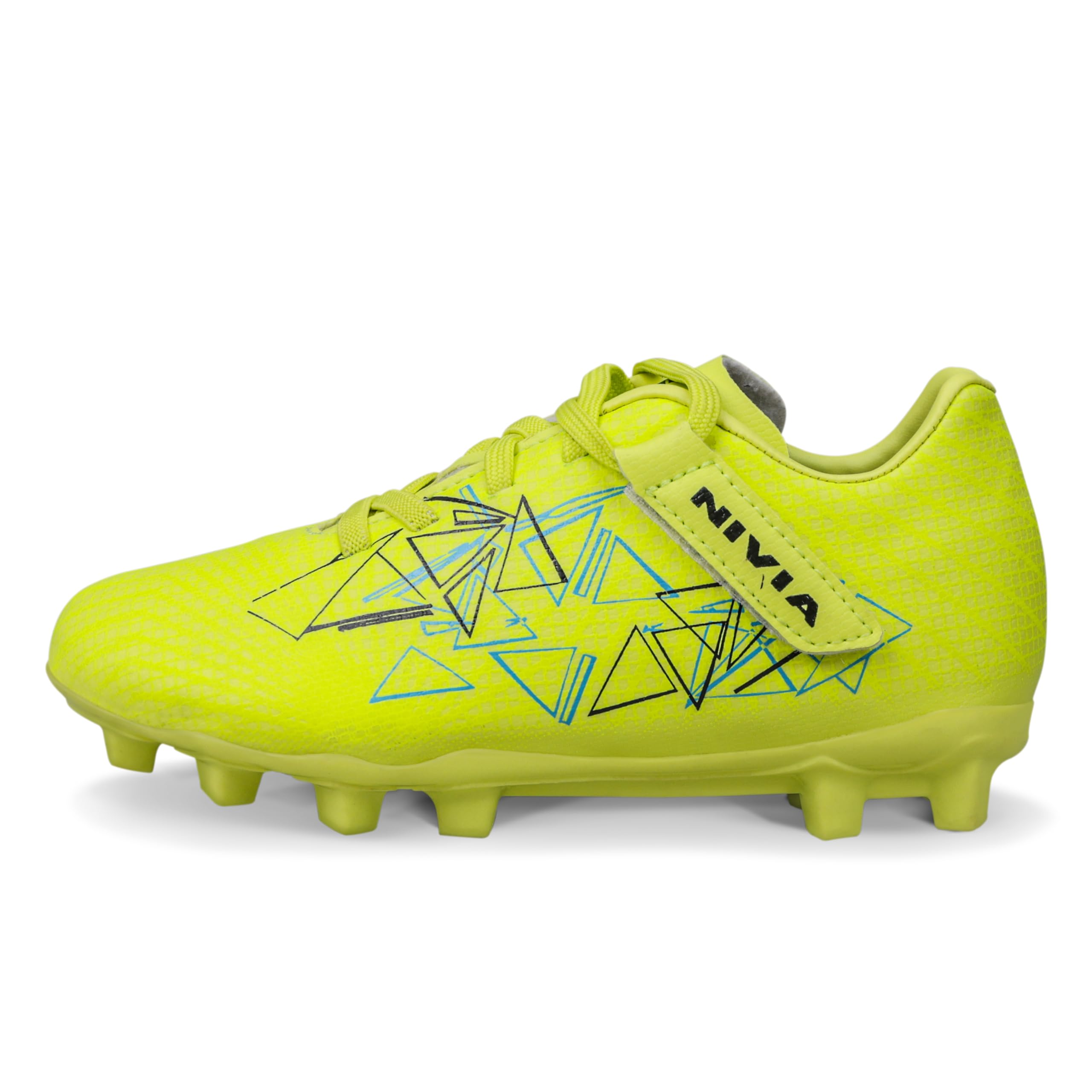 Nivia Carbonite 6.0 Kids Football Stud/Football Shoe for Kids/Comfortable Shoe/Lightweight Shoe (Black/Fuchsia Rose/Sulphur Green)