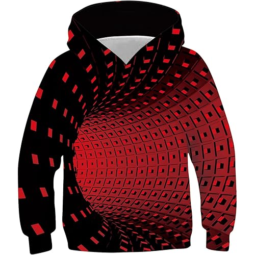 Idgreatim Girls Boys Pullover Hoodies Casual 3D Graphic Hooded Sweatshirt Tops with Pockets for Kids 6-16 Years