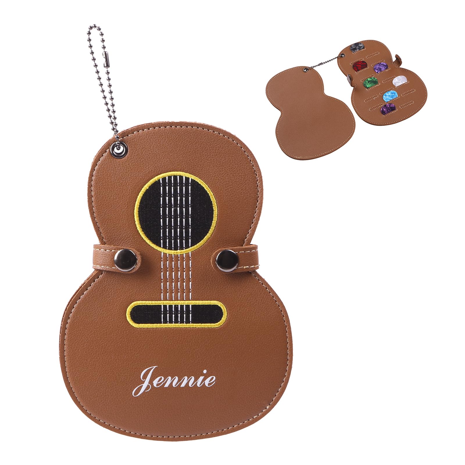 GiftBud Personalized Guitar Pick Case - Custom Name Guitar Pick Holder with Guitar-Shaped Design, Compact Pick Storage Organizer for Guitar Players,