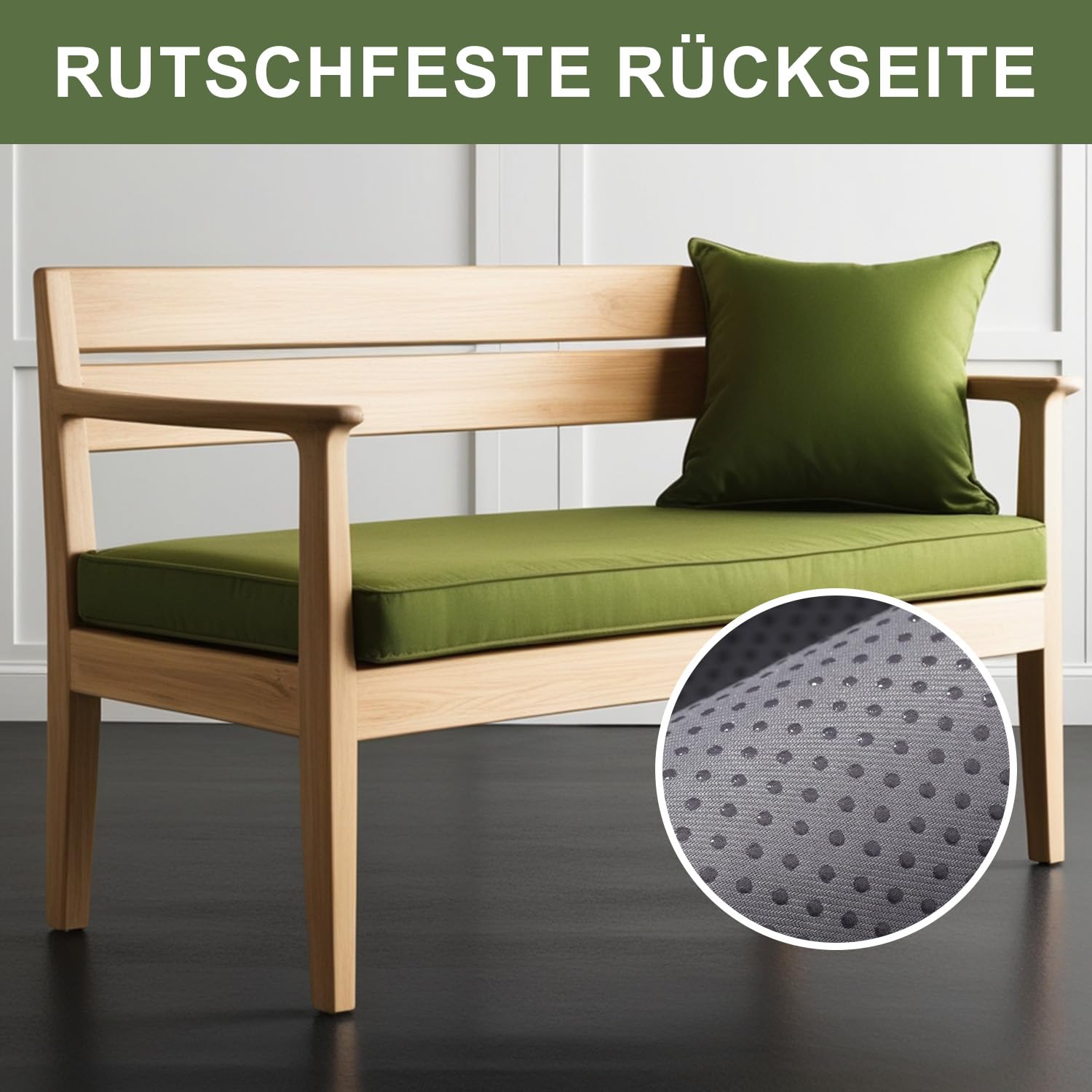 Detiblue Bankkissen Aus Kordsamt - Rutschfest, Mit Memory-Schaum, Für Drinnen & Draußen, Ca. 91x36 Cm