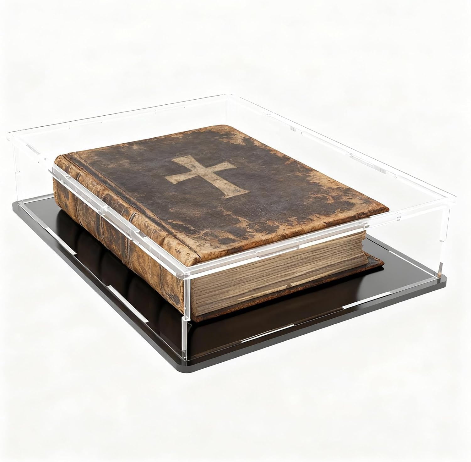 RAPAL Design (10.6" L x 8" W x 2.4" H) inch Clear Acrylic Transparent Rectangular Storage Box Self Assemble Collectible Box Alternative Glass Case for Display (1 Pack)-image-47