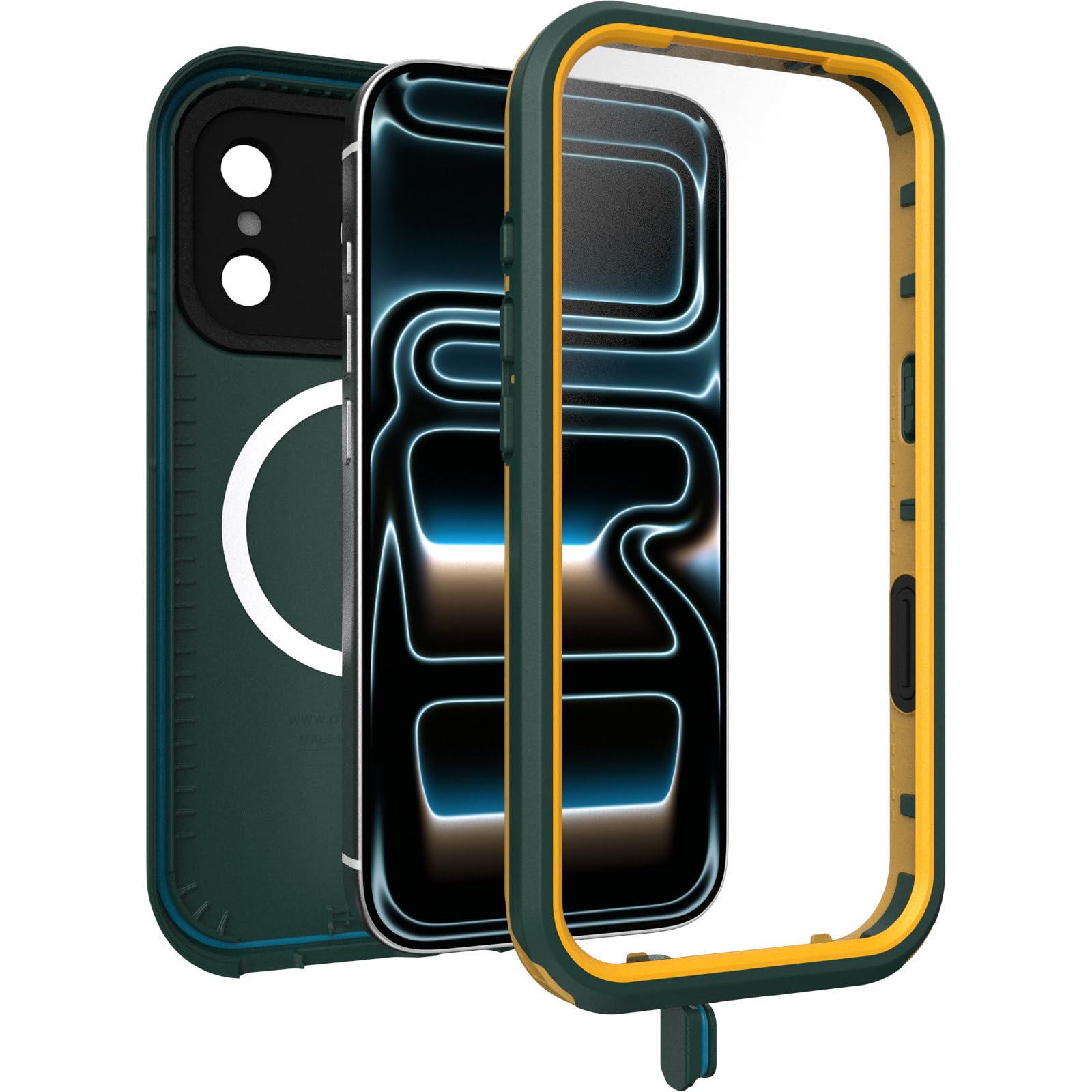 Otterbox Frē Series MagSafe Funda para iPhone 17 Pro, Resistente al Agua (IP68), Golpes y Elegante con Protector de Pantalla Integrado, Testada 5X con estándares Militares anticaídas, Verde