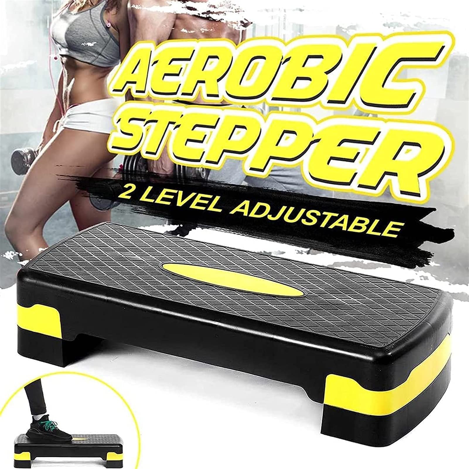 Paso de Ejercicio aeróbico, Paso a Paso de Pedal de Yoga Cardiovascular Antideslizante Ajustable con elevadores Gimnasi