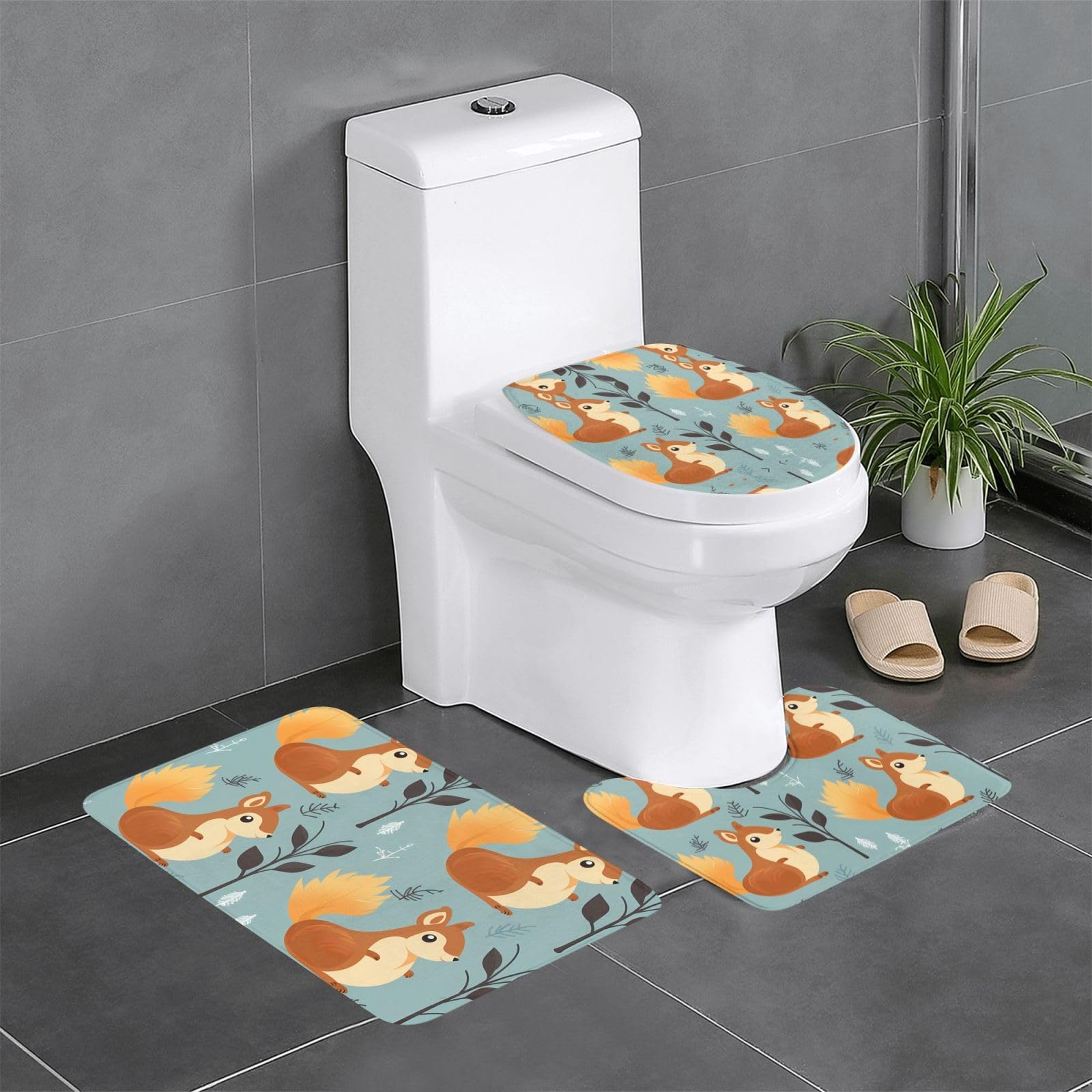 Tapis de toilette imprimé écureuil WHJDPP pour habiller coiffeuse et sortie de bain