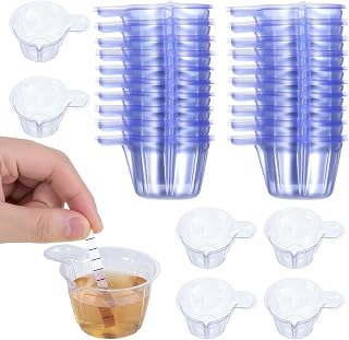 40ml Urine Cups 200 Pack Plastic Disposable Pee Cups for Ovulation Testing Collect Urine Specimen Container for Pregnancy Test pH Test (Transparent)