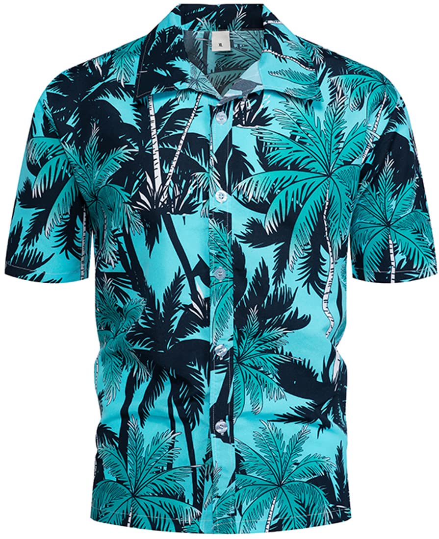 PADOLA Camisa Hawaiana Hombre Manga Corta con Botones Camisas Tropicales Vacaciones Casual Top