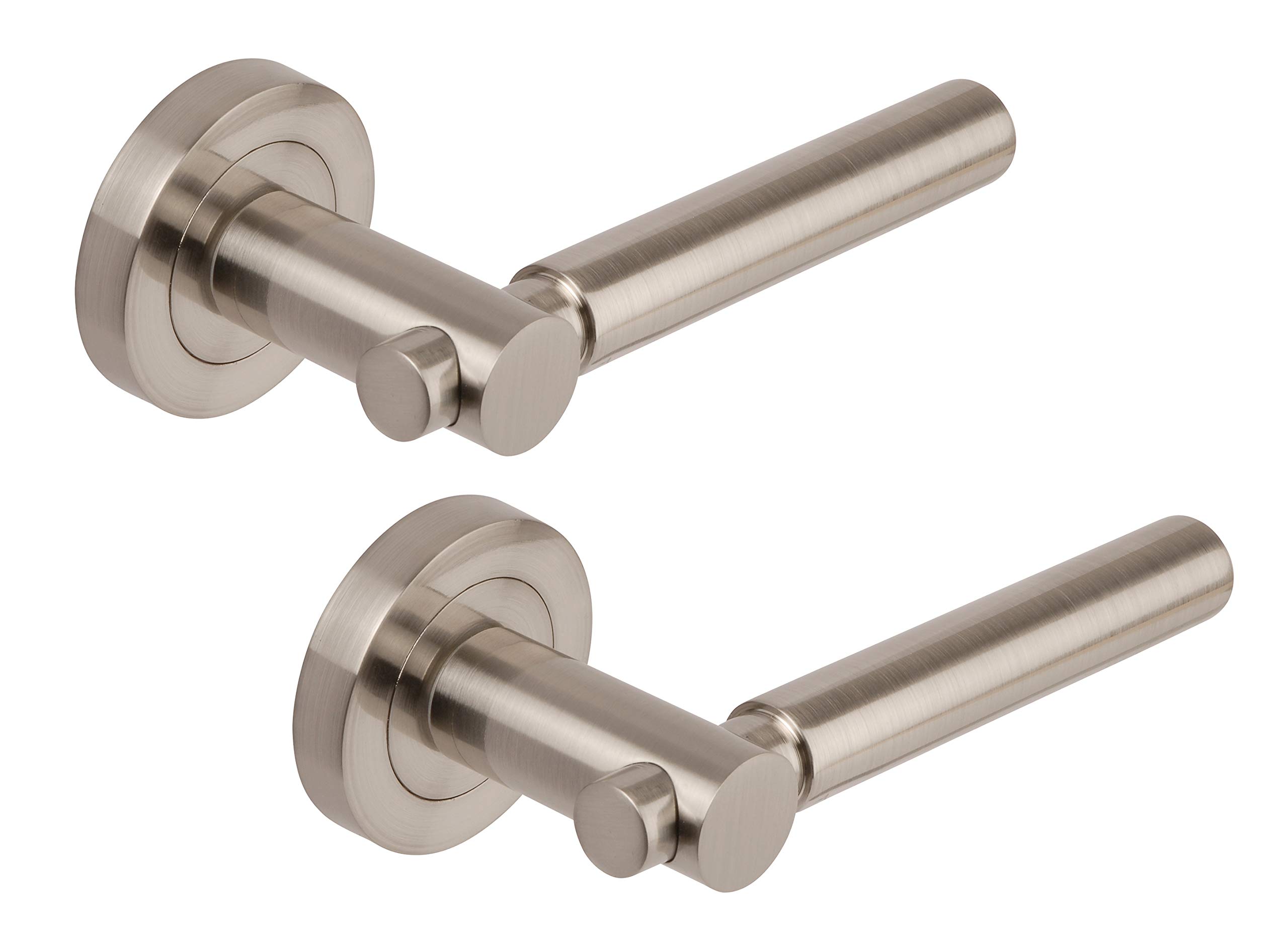 Excel Architectural Satin Nickel Xl3844 Astral Passage Door Handles On Round Rose,