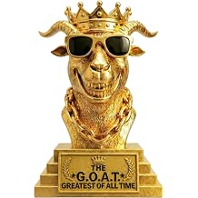 GOAT Trophy Award - Handmade 6" Gold Resin Greatest of All Time Trophies for Fantasy Football Champion, Office MVP, Employee Recognition - Funny Boss & Coworker Gag Gift - Premium Desk Decor for Men