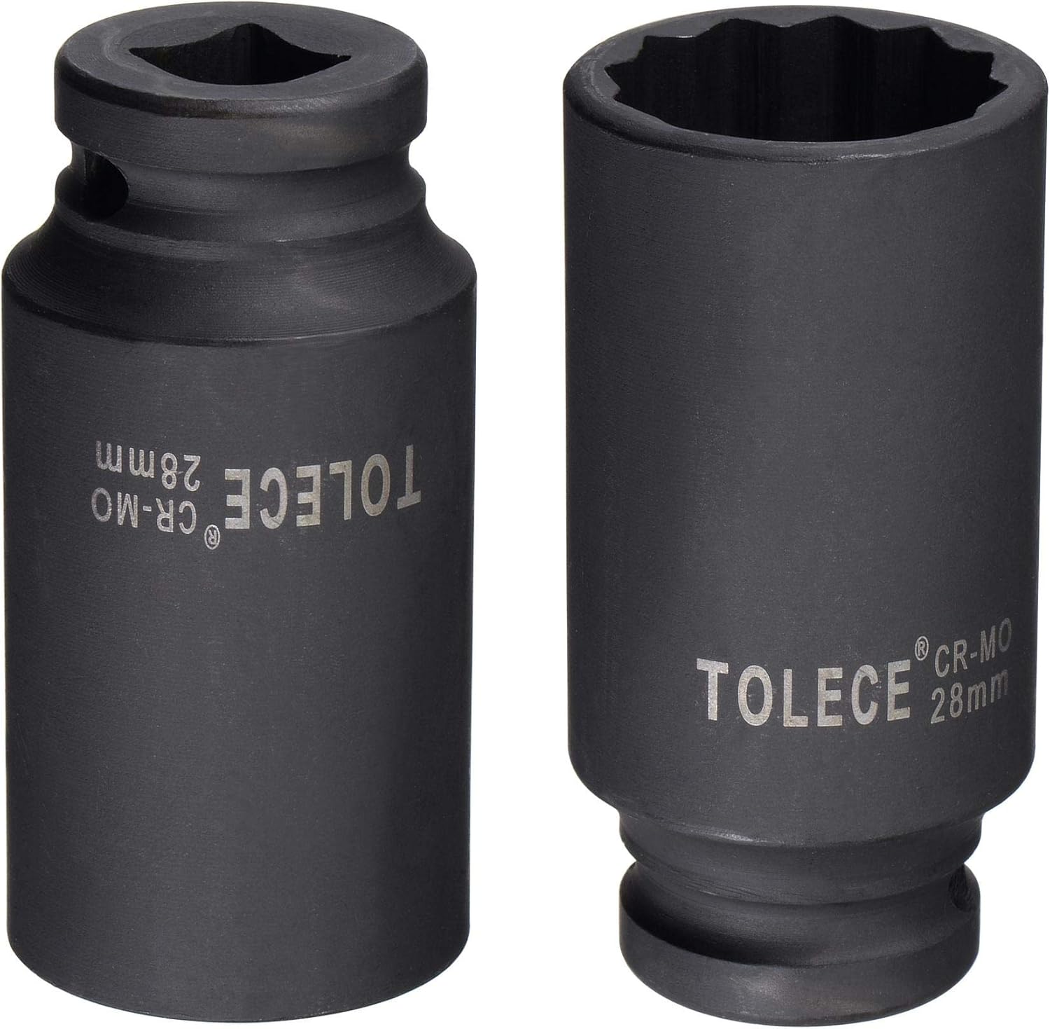 uxcell 1/2-Inch Drive 28mm 12-Point Deep Impact Socket, CR-MO Steel 78mm Length, Metric Sizes