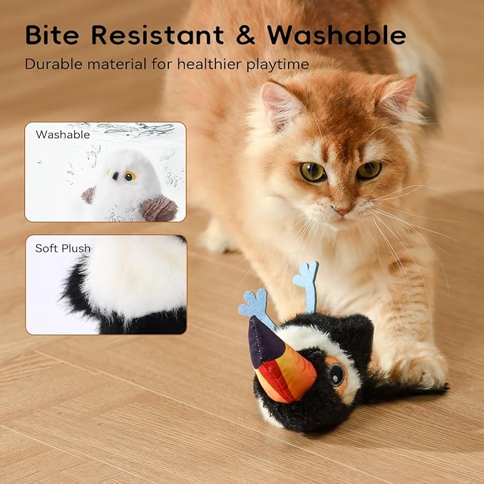 Juguete para gato Pájaro Titilante Petgravity Gris miniatura 3