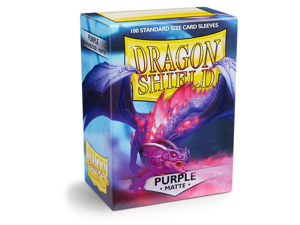 Dragon Shield 100 Count Standard Size Matte Deck Protector Sleeves (Matte Purple)