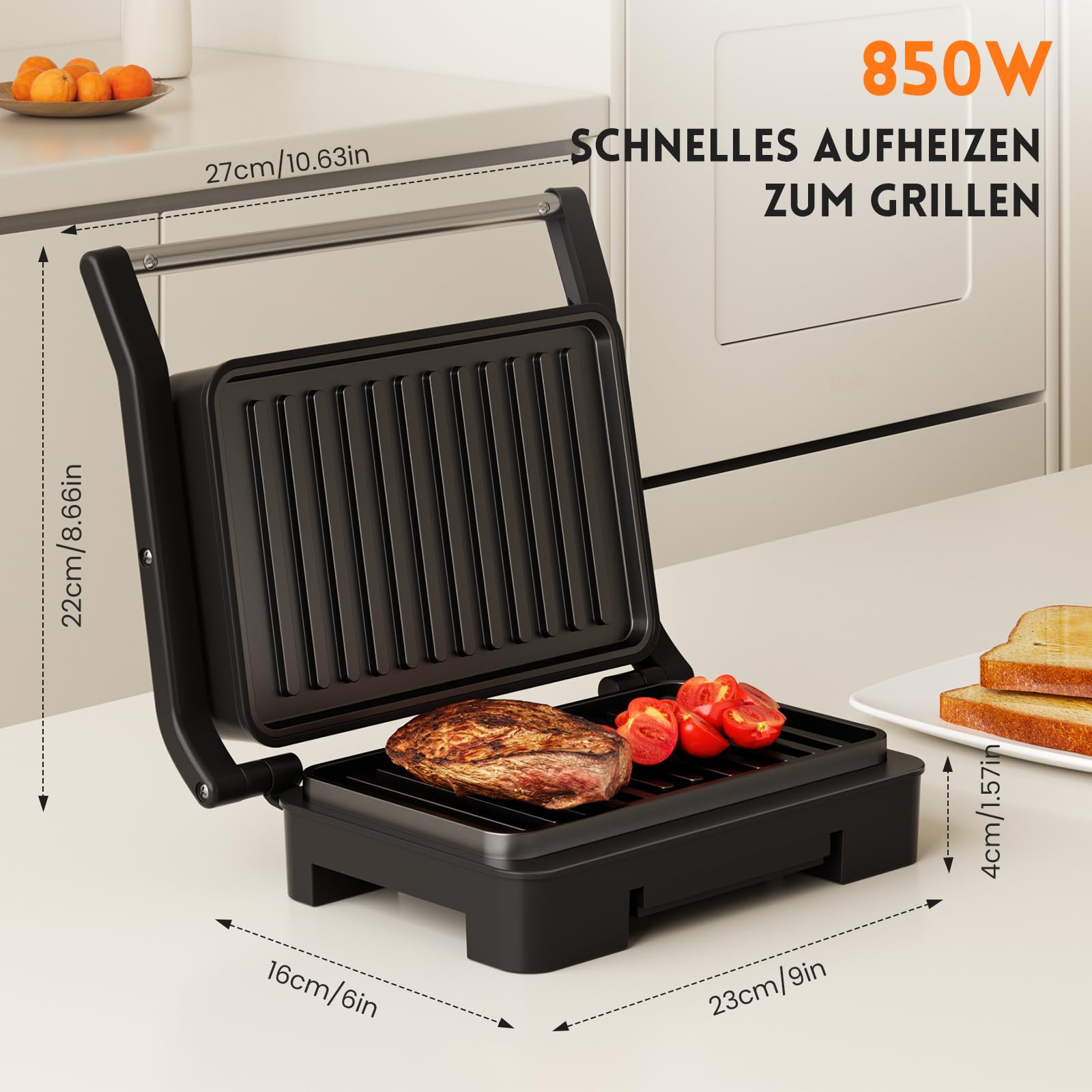 Griglia Per Pane Tostato In Acciaio Inox - Supporto Da Tavolo Per 8 Fette, Per Friggitrici Ad Aria - Foto 2