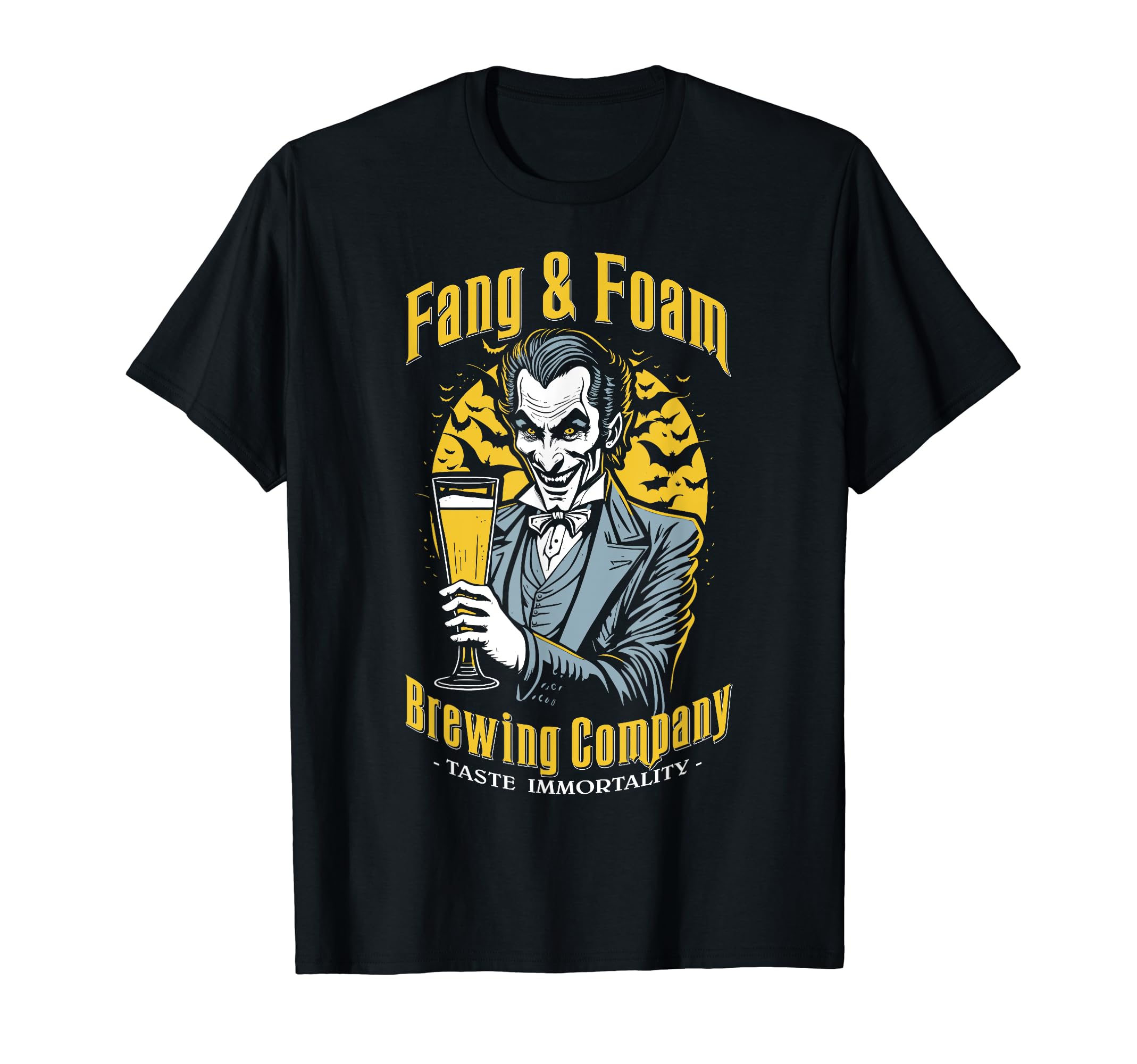 Grandio Design Beer & Alcohol Lover Drinker GiftsHalloween Beer Funny Gothic Count Dracula Vampire Brewing T-Shirt