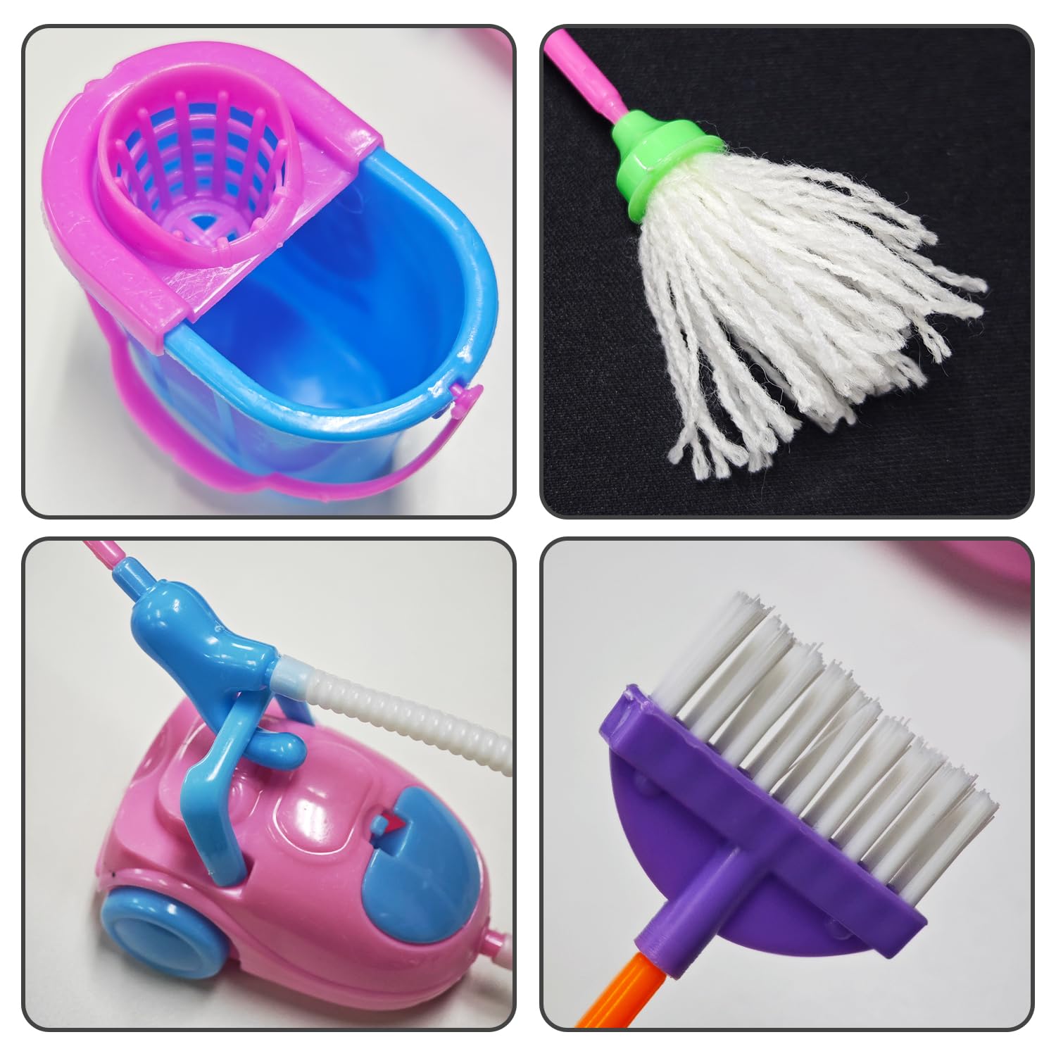 9 Piece Mini Cleaning Tool, Cleaning Toy Set, Dollhouse Furniture, Miniature Dollhouse Accessories - Image 4