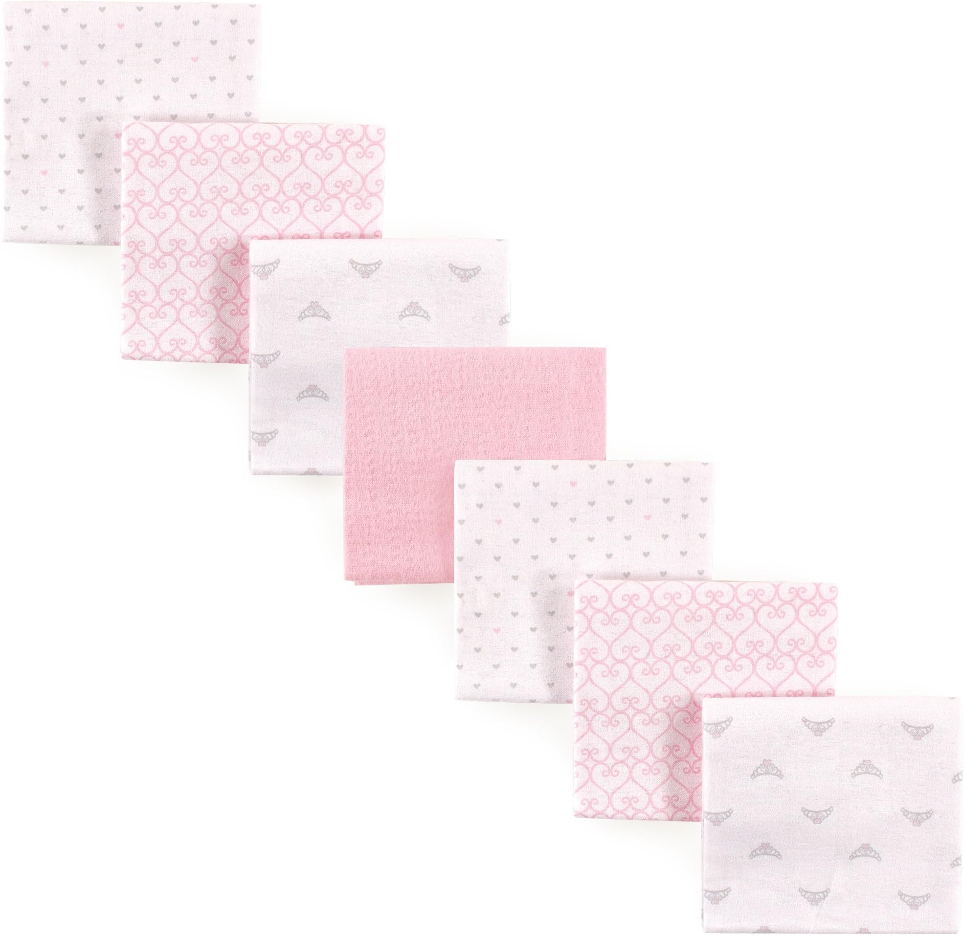 Luvable Friends Unisex Baby Cotton Flannel Receiving Blankets, Tiara 84-Pack, One Size