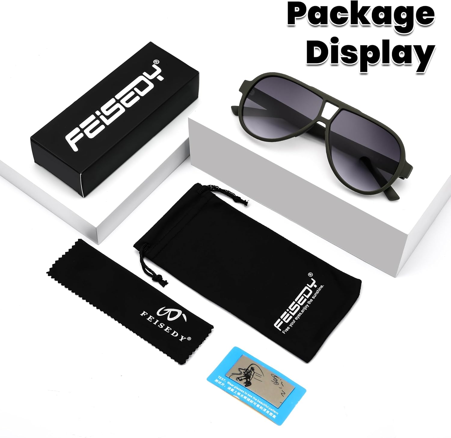 FEISEDY Polarized Sunglasses, TAC HD Lens, TR-90 Frame Lightweight, Retro Sunglasses for Women Men UV400 Protection B0171 - Image 7