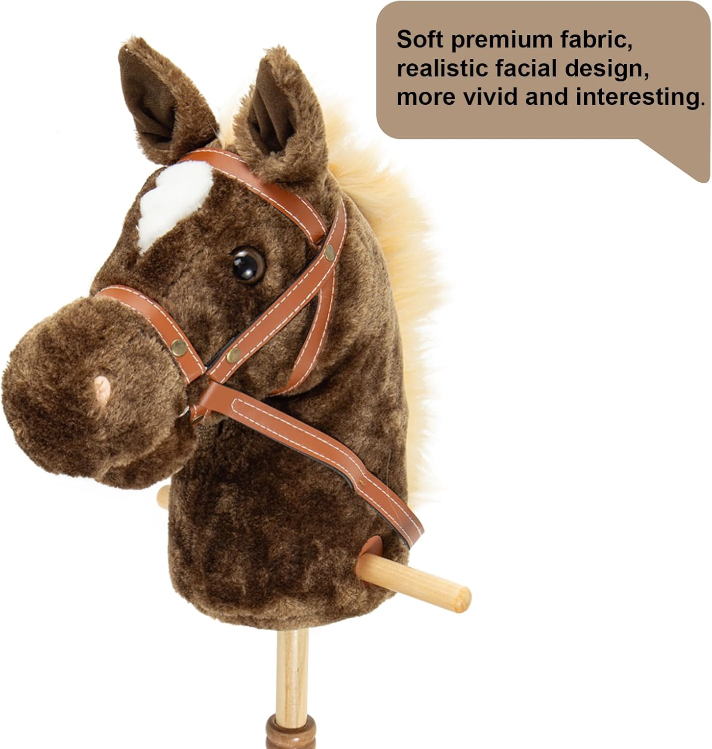 Plush Horse Riding 39inch,Horse Provides Fun Pretend Play for Toddlers & Preschoolers, Clip-Clop Sounds (Coffee)