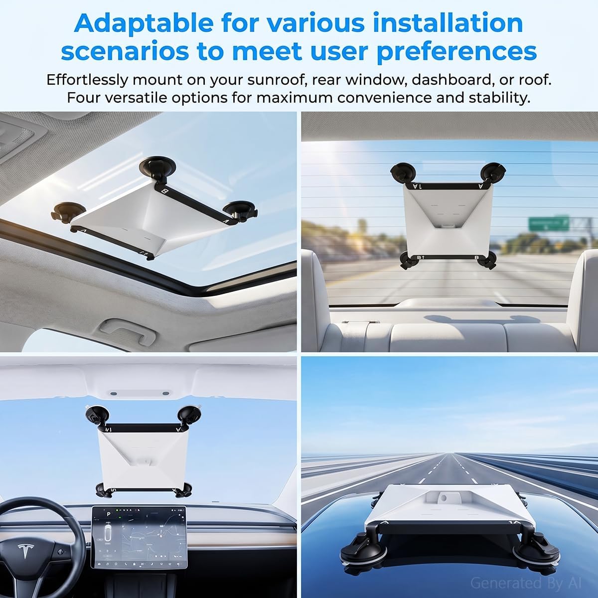 Starlink Mini Car Mount with 2 Replaceable Cups | Strong Suction, No-Drill Window Suction Cup, For RV SUV Truck, Quick Detach & Tool-Free, For Camping Road Trips