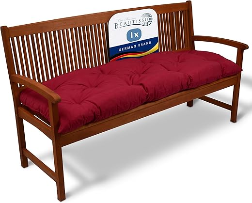 Beautissu Bankauflage Flair BK - Sitzkissen für Gartenbank - Polster Auflage Outdoor - Bankpolster Auflage für Sitzbank & Hollywoodschaukel - ca....