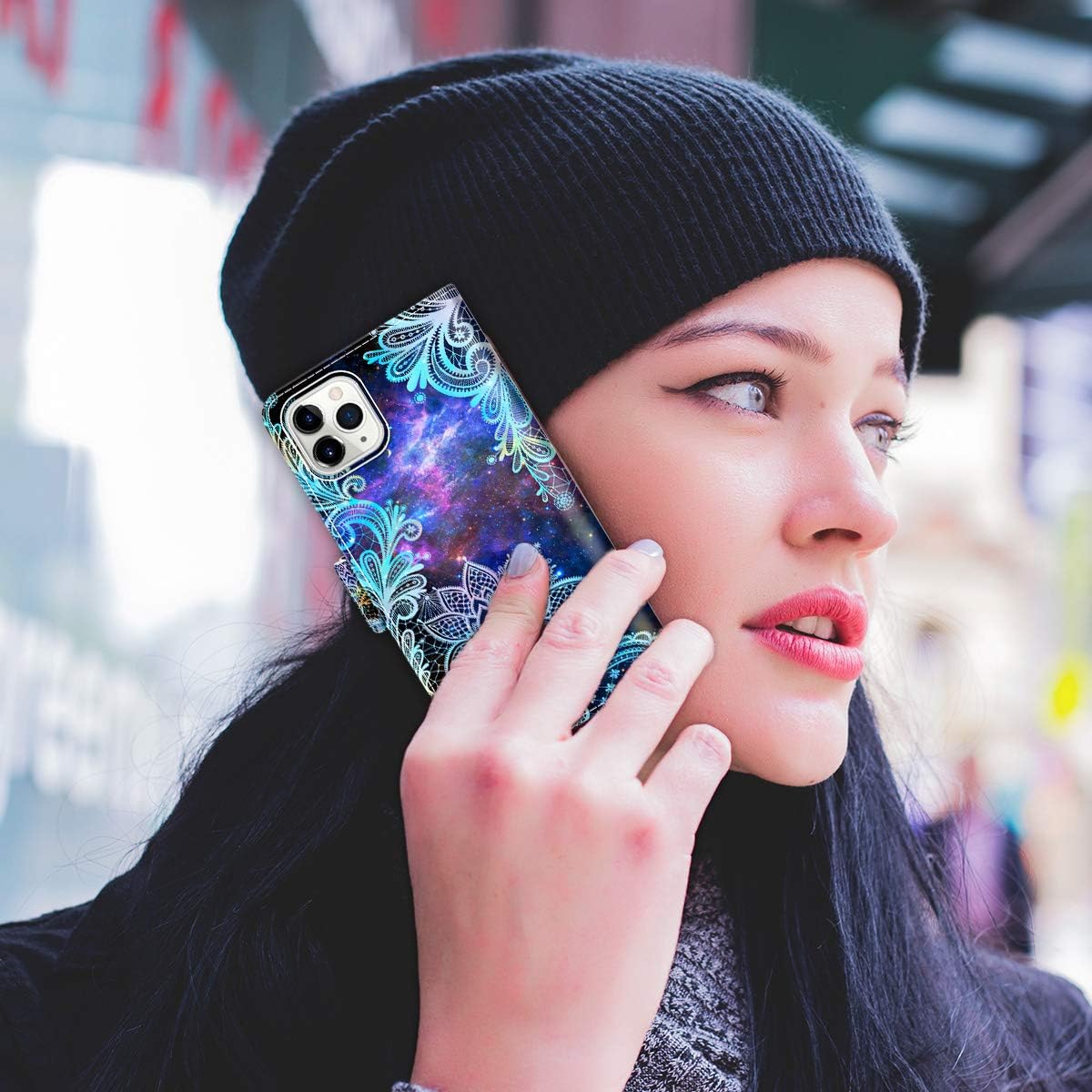Casetego for iPhone 11 Pro Max Case,Detachable Magnetic Wallet Case PU Leather Full Body Protective Case with Credit Card Holders, Wrist Strap for Apple iPhone 11 Pro Max 6.5 inch,Blue Mandala