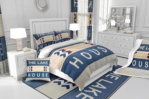 Miniatura 6 de Alfombra de área de lago para niños, 5 x 7 pies, alfombra para sala de estar, decoración de dormitorio de niños, decoración de casa de lago, remo