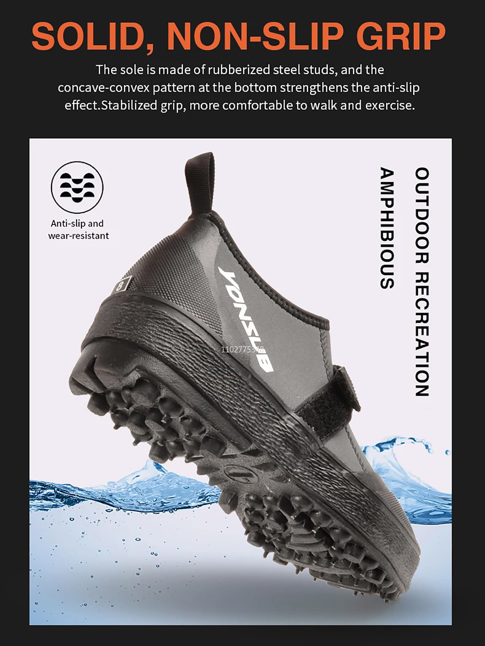 Botas de pesca antideslizantes de neopreno, zapatos de vadeo ligeros con suela tachonada de acero y protección de los dedos para pesca en roca, senderismo y deportes al aire libre