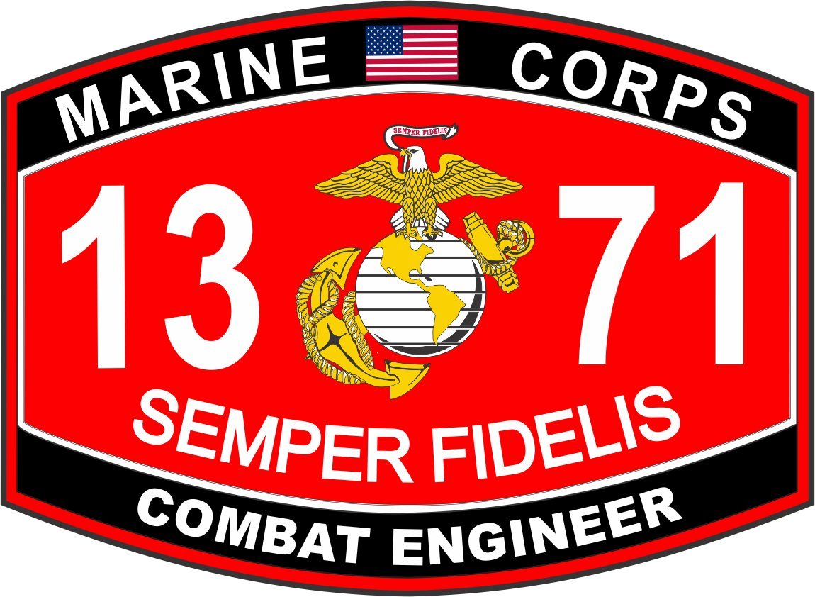 USMC MOS 1371 Combat Engineer Decal 5.5"