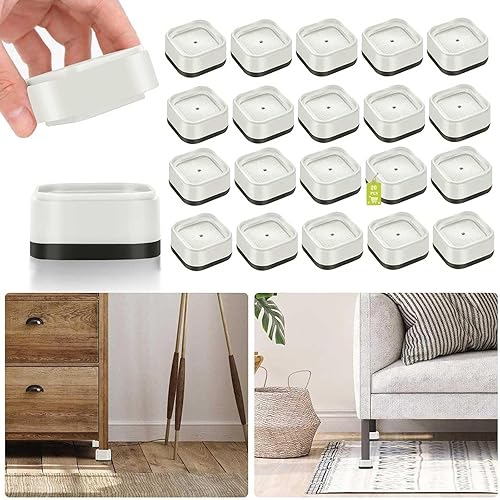 Miniatura 92 de 4 Pack Furniture Risers 1 Inch, Adjustable Bed Risers Heavy Duty for Table Desk Couch Chair Sofa Cabinet Bed Legs Dorm, Square Stackable Bed Raisers