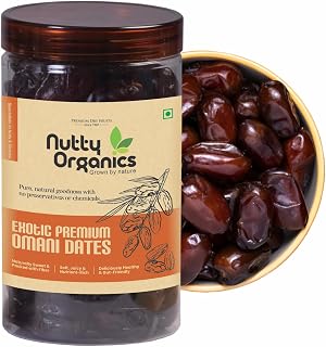NUTTY ORGANICS Fard Omani Fresh Dates 1000 Gram Pack | Naturally Sweet, Soft, and Chewy | Perfect for Healthy Snacking & B Price In India