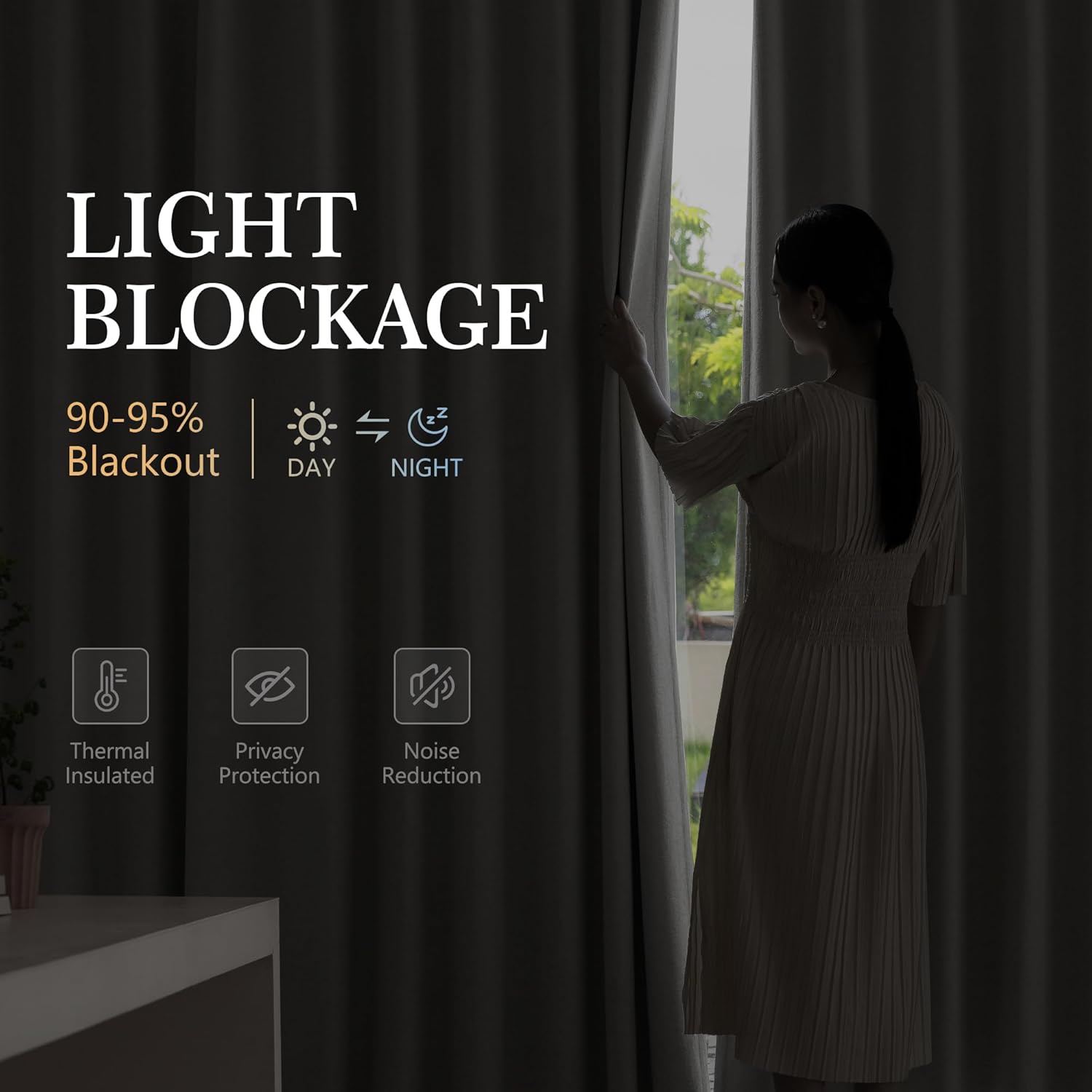 Metro Parlor Beige Floral Blackout Curtains 96 Inches Long for Bedroom, Jacquard Chenille Patterned Vintage Flower Curtains for Living Room Darkening Thermal Insulated Grommet Window Drapes, 2 Panels